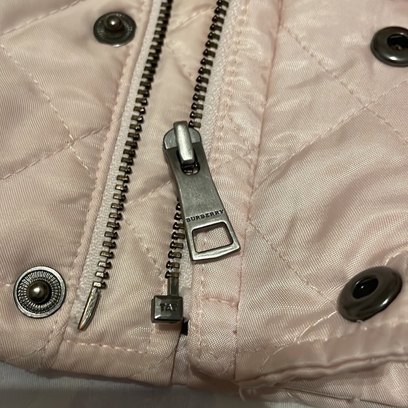 Burberry Girls Toddler 2Y Pink Classic Plaid Reversible Hood Quilted Jacket - Picture 2 of 9